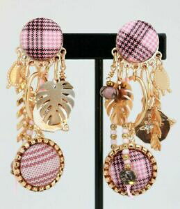 yzWG[EANZT[ COrW[^p^[^sNh[Nbvgrandes boucles d oreilles bijoux lol lolilota paris tartan rose dore clip