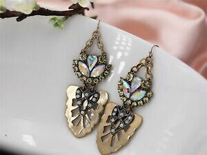 �y���������z�W���G���[�E�A�N�Z�T���[ �C�������O�S�[���f���N���b�v�A�[�g�f�R�r�b�O�p���N�u���b�N�N���X�^���o���b�N���g��boucles doreilles clip dore art deco gros punk noir cristal ab baroque retro a