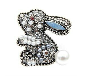 yzWG[EANZT[ sETMX`[broche epingle mignon petit lapin acier et perles
