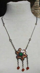 �y���������z�W���G���[�E�A�N�Z�T���[ �t�����[�y���_���g�l�b�N���Xun collier pendentif fleur annees 70