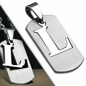 yzWG[EANZT[ XeXAt@xbgy_gpendentif en forme detiquette l alphabet en 2 parties en acier inoxydable