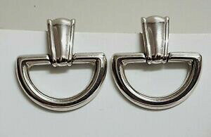 yzWG[EANZT[ Be[Wu[Nu[Nl^A[WFgbijoux boucles doreilles earrings vintage signe monet metal couleur argent d7