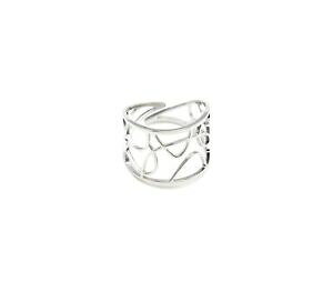 �y���������z�W���G���[�E�A�N�Z�T���[ �A���u�p�^�[�������Obg527f bague large avec motif ajoure arabesques et contour acier argente