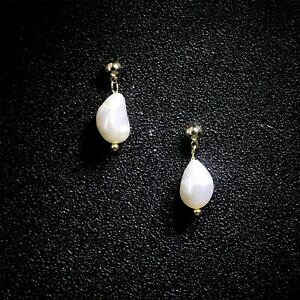 yzWG[EANZT[ COS[fNXp[J`[zCgobNhbvS[hv[gboucles doreilles clous dore perle culture blanc baroque goutte plaque or tz4