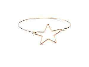 �y���������z�W���G���[�E�A�N�Z�T���[ �S�[���h�S�[���h�X�`�[�������N�t�B���u���X���b�gbc2270f bracelet jonc fin avec forme etoile contour acier or rose