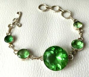 �y���������z�W���G���[�E�A�N�Z�T���[ �V���o�[�u���X���b�g�O���[���V���o�[�O���[���u���X���b�gbracelet argente et vert transparent neuf silver amp; green bracelet