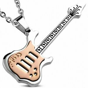 yzWG[EANZT[ Vo[sNXeXX`[GLM^[y_gpendentif guitare electrique en acier inoxydable argenterose