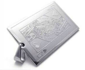 yzWG[EANZT[ ^O|[J[y_gXeXn[gfBdog tag grand pendentif poker acier inoxydable dame de coeur neuf