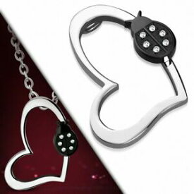 【送料無料】ジュエリー・アクセサリー カーミングペンダントオープンハートステンレスコシンpendentif a emprisonnement invisible coeur ouvert en acier inoxydable et coccine