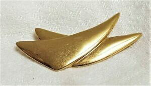 yzWG[EANZT[ Be[WWFu`FGeZL^~[GtFbgbijou vintage broche entelace signe carolee metal couleur or effet miroir a4