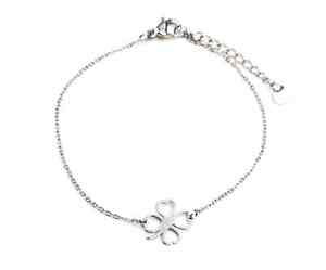 yzWG[EANZT[ `[N[o[|g{k[t@C`F[uXbgbc2142f bracelet fine chaine avec charm trefle porte bonheur contour acier
