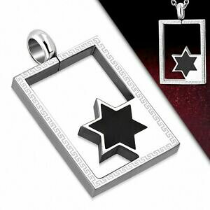 �y���������z�W���G���[�E�A�N�Z�T���[ �g���X�e�����X�y���_���gpendentif en forme detoile a decouper en acier inoxydable 2 tons