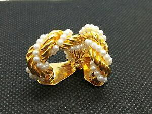yzWG[EANZT[ Be[W^h[ACOEBYp[Nbvboucle doreille vintage metal dore avec perle a clips ref s312