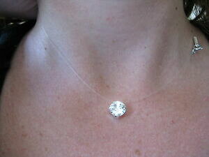 yzWG[EANZT[ jNX^XtXL[Vo[C[J[collier fil transparent nyon crystal swarovski 8 mm argent 925 neuf