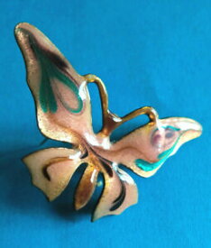 【送料無料】ジュエリー・アクセサリー ヴィンテージペンダントローズエナメルバタフライvintage pendentif rose email enamel butterfly pendant