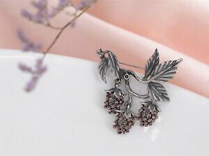 yzWG[EANZT[ Vo[pCu[`[Yu`XgX[YrrbhO[V[gbroche pin argente branche raisin strass rose vif feuille email gris xz9