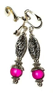 yzWG[EANZT[ OVo[[YEBYNbvC[p[OXgVbNlongue argent rose avec clip oreilles verre perle goutte pendantes retro chic