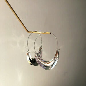 yzWG[EANZT[ Vo[COX[p[[{[g^n}[Vvgboucles doreilles argente dormeuse lune bateau metal martele simple retro dd18