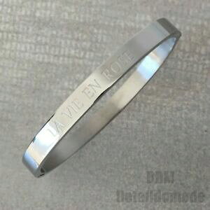 �y���������z�W���G���[�E�A�N�Z�T���[ �o���X�e�����X�u���X���b�g���b�Z�[�Wbracelet jonc message la vie en rose acier inoxydable