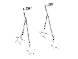 yzWG[EANZT[ _u`F[bo820e boucles doreilles pendantes rectangle, double chaine et etoiles aci