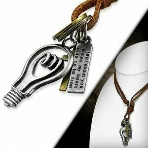 yzWG[EANZT[ lbNXNXO^O`[alliage alliage croix bague tag charm reglable en cuir brun collier