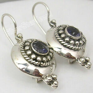 yzWG[EANZT[ \bhVo[i`ACICgWF`xbgCOEBYWG[925 solid silver natural iolite gem tibetan earrings 12 womens jewelry