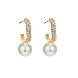 yzWG[EANZT[ S[fCOVFCvpFXgXp[zCgp[gboucles doreilles dore c forme pave strass perle blanc 7mm retro dd18