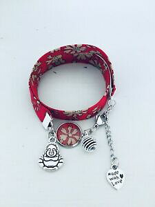 �y���������z�W���G���[�E�A�N�Z�T���[ �u���X���b�g���o�e�B�A�C�f�Abracelet femme liberty rouge bouddha et une perle a parfumer, idee cadeau