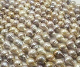 【送料無料】ジュエリー・アクセサリー ナチュラルバロックパールビーズインチnatural 10x18mm multicolor south sea baroque pearl beads 15 inch