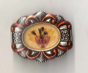 �y���������z�W���G���[�E�A�N�Z�T���[ �u���[�`�V���o�[�A�[���f�R�u�[�Ppetite broche ovale vieil argent art deco bouquet fleurs naturelles sechees