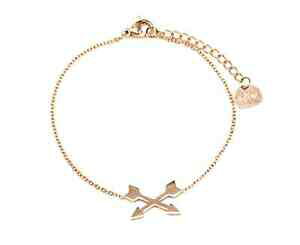 yzWG[EANZT[ `[NXS[ht@C`F[uXbgbc2765f bracelet fine chaine avec charm fleches croisees acier or rose