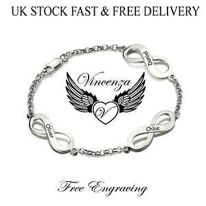 �y���������z�W���G���[�E�A�N�Z�T���[ �p�[�\�i���C�Y�u�����b�N�V���o�[�u���X���b�g�o�[�X�f�[�}�}personnalise 3 infini breloque grave nom argent bracelet birthday cadeau maman