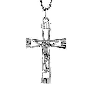 �y���������z�W���G���[�E�A�N�Z�T���[ �V���o�[�X�^�[�����O�N���X�y���_���g�u�����b�N�C���`�C�^���A���`�F�[���{�b�N�Xargent sterling croix crucifix pendentif breloque, 18 italien boite chain