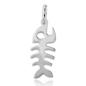 �y���������z�W���G���[�E�A�N�Z�T���[ �V���o�[�X�^�[�����O�t�B�b�V���y���_���g�u�����b�N�C���`�C�^���A���`�F�[���{�b�N�Xargent sterling poisson os pendentif breloque, 18 italien boite chaine