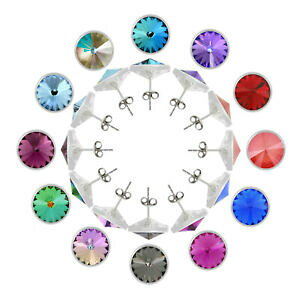 yzWG[EANZT[ {XtXL[RNX^X^[OVo[X^bh|Xgsterling silver stud posts made with rivoli 1122 14mm swarovskiR crystals