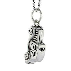 �y���������z�W���G���[�E�A�N�Z�T���[ �V���o�[�X�^�[�����O���B���e�[�W�J�[�y���_���g�u�����b�N�C�^���A���{�b�N�Xargent sterling vintage voiture 3d pendentif breloque,18 italien boite