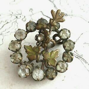yzWG[EANZT[ u[`S[f^XgXAeB[Nt`u[`broche ancienne 1900 metal dore et strass antique french brooch