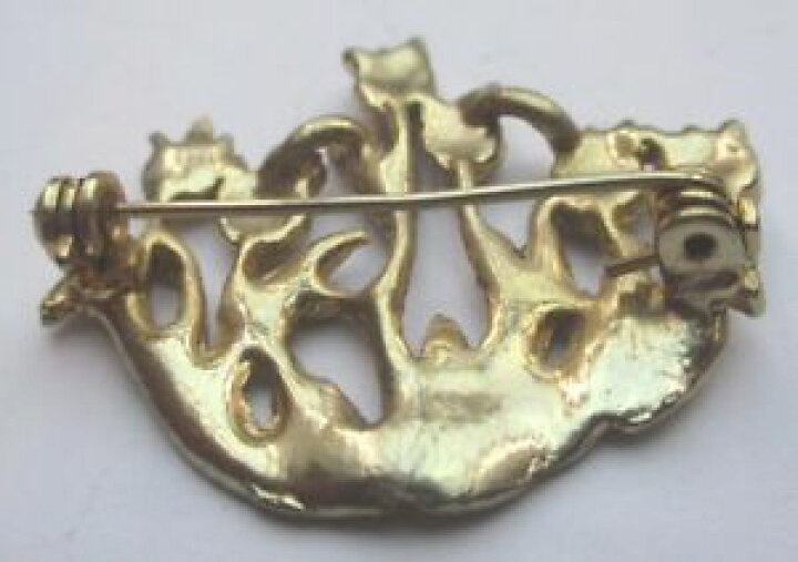 Broche Vintage Florale En Forme De Tulipe Couleur Or - Finement Travaillée, Datée 1924, état Impeccable