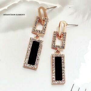 yzWG[EANZT[ XtXL[y_gCORGcgbvubNS[fNIeBboucle doreille pendantes lames swarovskiR elements top qualite noir dore