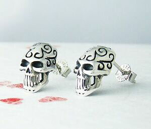 yzWG[EANZT[ COX^[OVo[nEB[j[NACfAPgp^[skull earrings sterling silver halloween unique funny gift idea celtic patterns