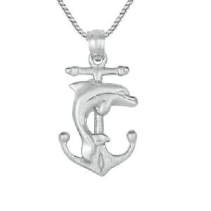 �y���������z�W���G���[�E�A�N�Z�T���[ �V���o�[�X�^�[�����O�A���J�[�h�[�t�B���y���_���g�u�����b�N���C�h�C���U�A�����J�`�F�[���{�b�N�Xargent sterling ancre wpendentif dauphin breloque, fait aux 