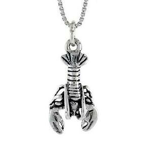 �y���������z�W���G���[�E�A�N�Z�T���[ �V���o�[�X�^�[�����O���u�X�^�[�s���`�y���_���g�u�����b�N�C�^���A���{�b�N�Xargent sterling pince de homard 3d pendentif breloque,18 italien boite