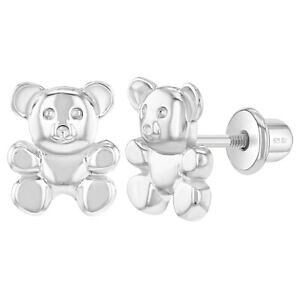 yzWG[EANZT[ Vo[X^[OefBxACOlWobN925 argent sterling nounours ours boucles doreilles vis arriere pour enfants amp;