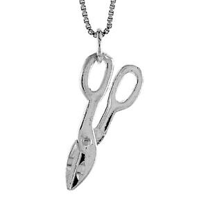 �y���������z�W���G���[�E�A�N�Z�T���[ �V���o�[�X�^�[�����O���^���n�T�~�y���_���g�u�����b�N�C���`�C�^���A���`�F�[���{�b�N�Xargent sterling metal ciseaux pendentif breloque, 18 italien boite chaine