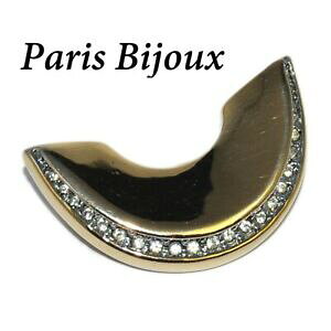yzWG[EANZT[ prW[S[hzCgNX^n[t[u[`paris bijoux broche demilune de couleur or et cristal blanc