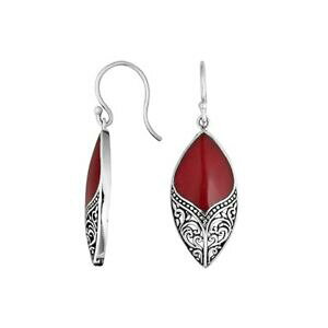 yzWG[EANZT[ Vo[X^[O}[L[YtH[XsAXR[argent sterling marquise forme boucles oreilles avec corail ae1130cr