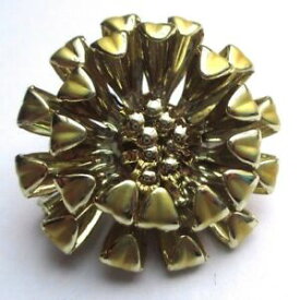 【送料無料】ジュエリー・アクセサリー ブローチヴィンテージボタンエンボスbroche ancienne bijou vintage couleur or fleur bouton en relief 1813