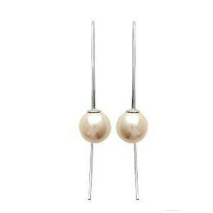 yzWG[EANZT[ COfBGx[Wp[Oboucles doreilles en argent massif 925 rhodie anneau perle beige de synthese