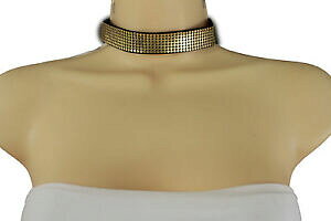 �y���������z�W���G���[�E�A�N�Z�T���[ ���b�N���C�����^���i���[�t�@�b�V�����W���G���[�R���A�[���X�f���N�[femme simili cuir noir or maille metal etroit mode bijoux collier ras du cou