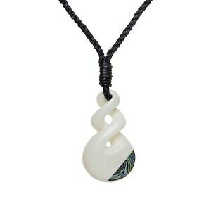 �y���������z�W���G���[�E�A�N�Z�T���[ �_�u���s�R���A�{�[���n���h�p�E�A�V�F��81stgeneration double pikorua bone collier sculpte a la main avec paua shell